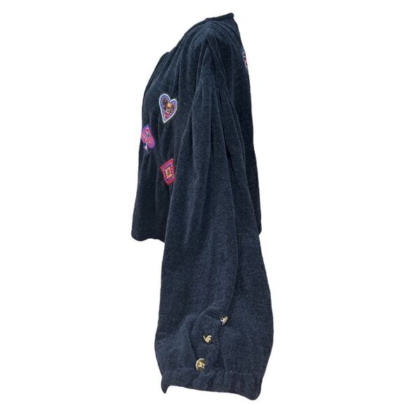 BODE- Vintage Patches Rhinestone Cape Cardigan - Picture 5 of 9